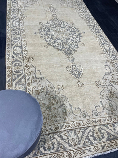 Handmade Rug, Vintage 4.9 x 10 Turkish Rug, Persian Rug, NATURAL Wool Rug, Living Room Rug, Oushak Rug, Hand Knotted Rug, Kitchen Rug,