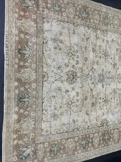 Distressed RUG Vintage Rug 7.5 x 10.8 Vintage Persian Rug Muted Wool Oriental Rug Blue Hand Made Rugs Blue Distressed Turkish Antique Rug