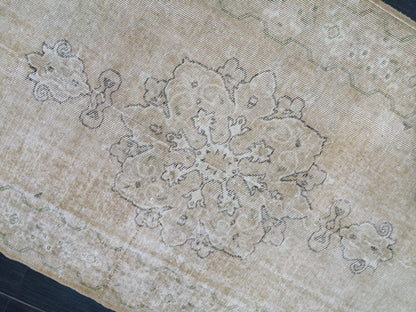 3.6 X 6.5 Neutral Rugs, Hand Made Rug, Neutral Oushak Rug, Rustic Rug, Rug Runner, Turkish Rug, Farmhouse Rug, Vintage Rug, Wool rug