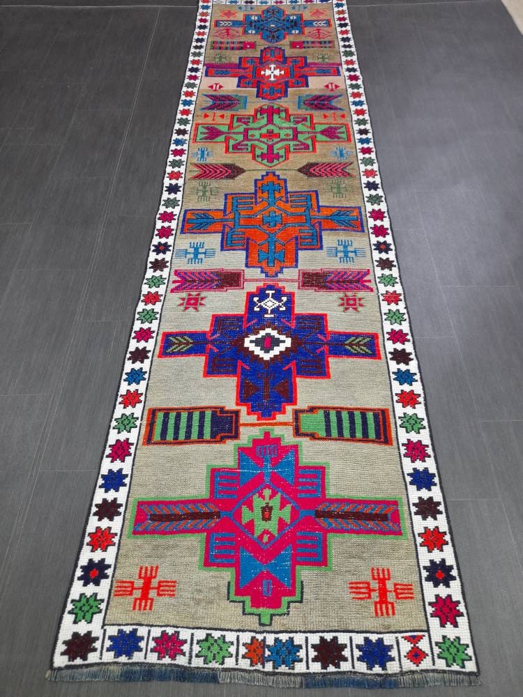 2.8 x 11 Oriental Runner Rug Rug Vintage Runner Rug Hallway Runner Rug Kitchen Runner Rug Wool Runner Persian Runner Rug Kurdish Runner Rug