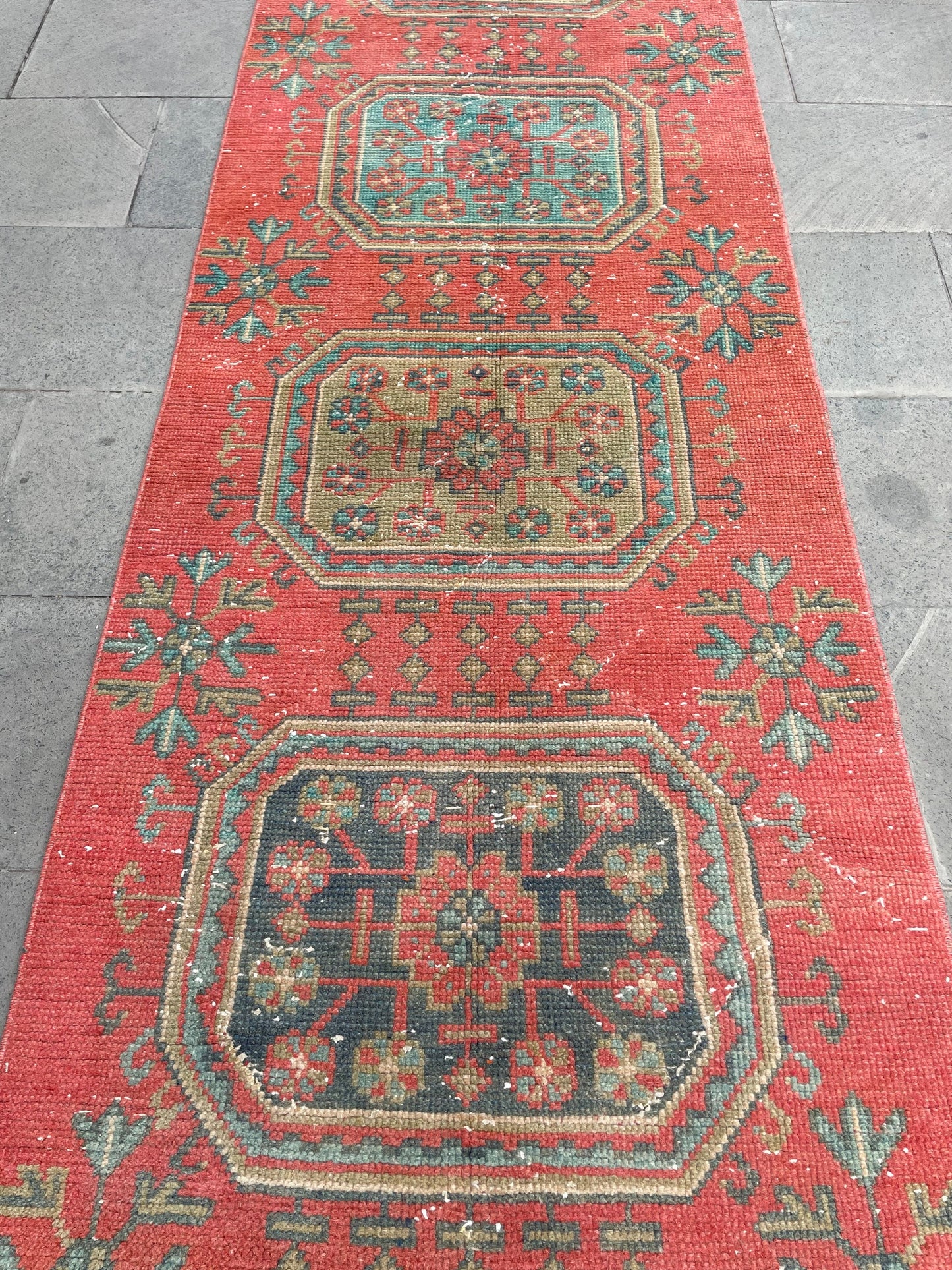 Extra Long Turkish Runner Very Long Oushak Runner Rug 2.6 x 20.5 Vintage Stair Runner Rug XL Oriental Runner Rug Staircase Red Runner