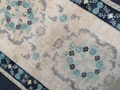 12.2 x 4.6 ft Oushak Runner Rug Turkish Runner Rug Vintage Runner Rug Hallway Runner Rug Kitchen Runner Rug Wool Runner Rug High Pile Rug