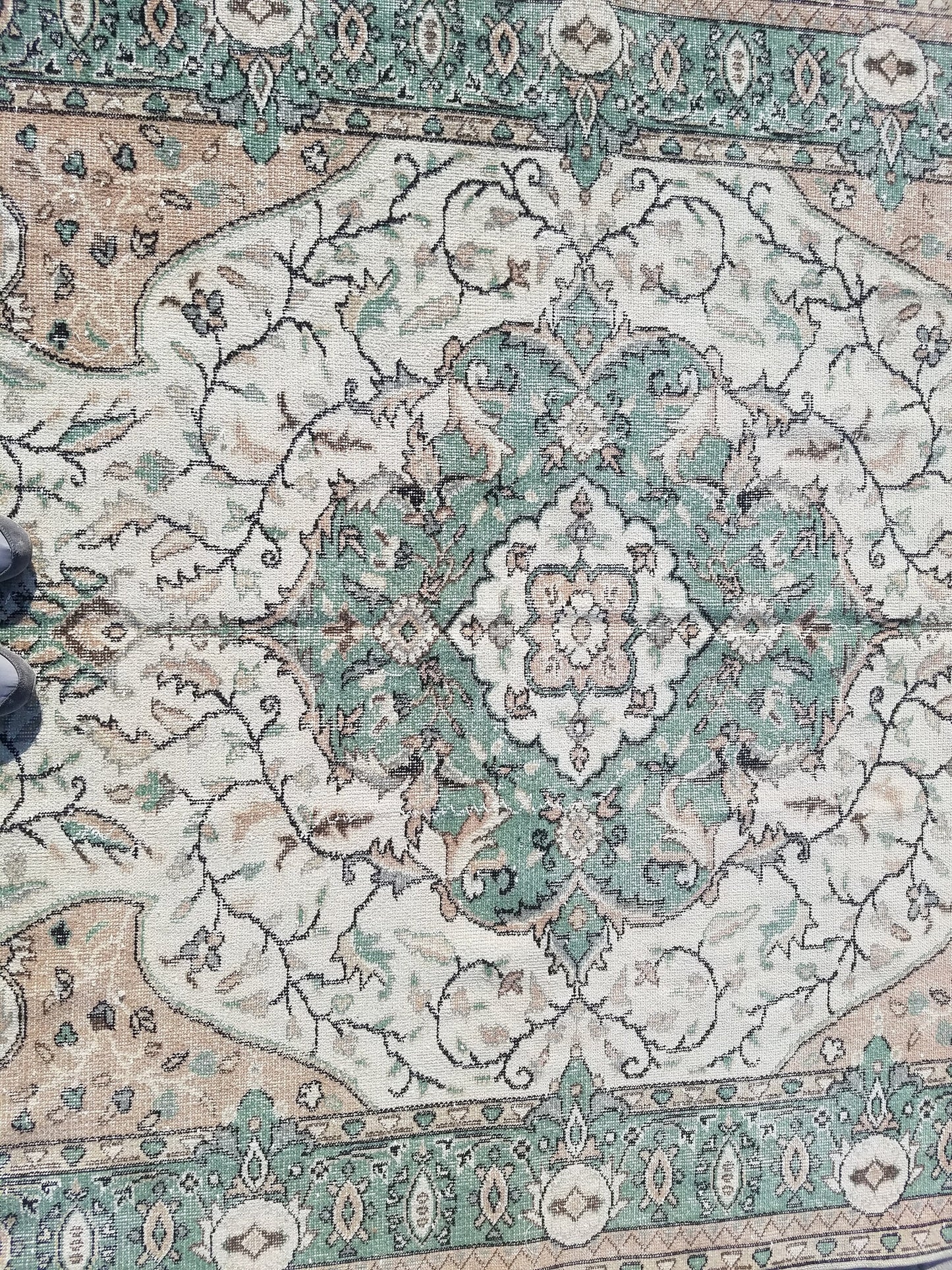 Oushak rug 6.3x10 vintage large rug vintage hand made rug