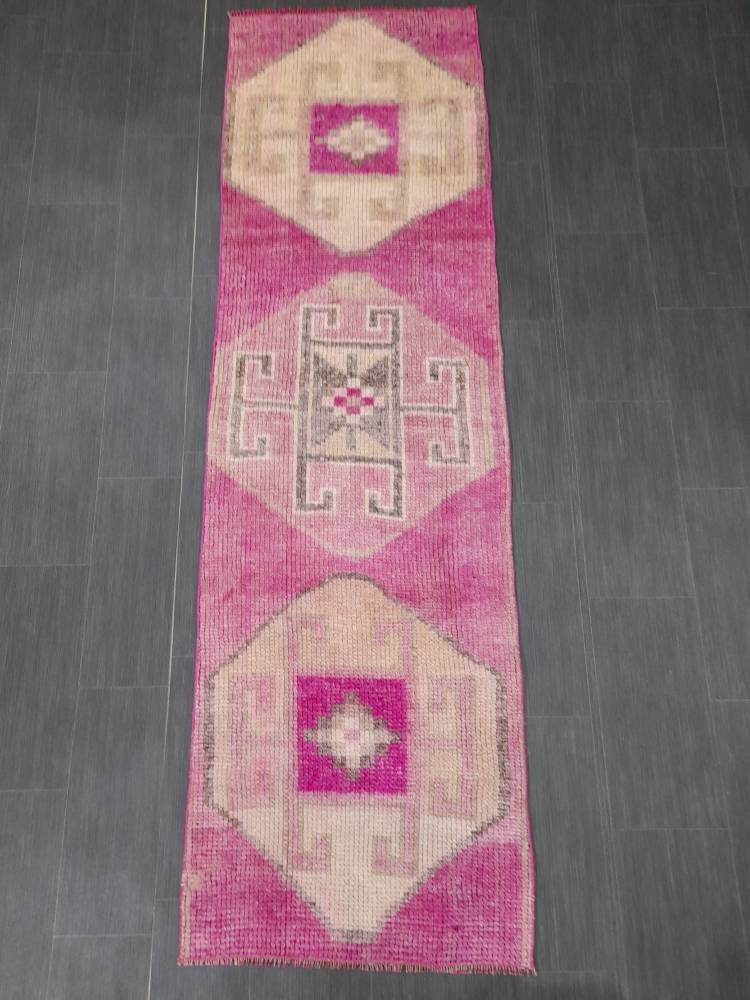 Handmade Runner Rug 2.4 x 8.2 Turkish Runner Rug Vintage Runner Rug Hallway Runner Rug Muted Kitchen Runner Rug Muted Persian Runner