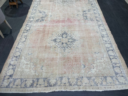 Muted Distressed Runner Rug, Antique Turkish Runner 5x13 Rug Vintage Runner Rug Hallway Runner Rug Kitchen Runner Rug Wool Handmade Runner