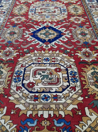 High Wool Pile Vintage RUG 6 x 10.3 TURKISH Rug Vintage Quality Oriental Rug Shirvan Rug Wool Oushak Rug Blue Rug Persian Rug Hand Made Rug