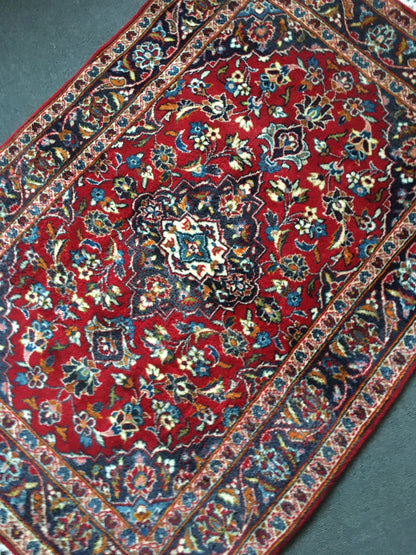 3x5 new turkish handmade rug, wool on wool blue soft vintage bedroom rug, living room floor medium rug, laundry area rug, kitchen middle rug