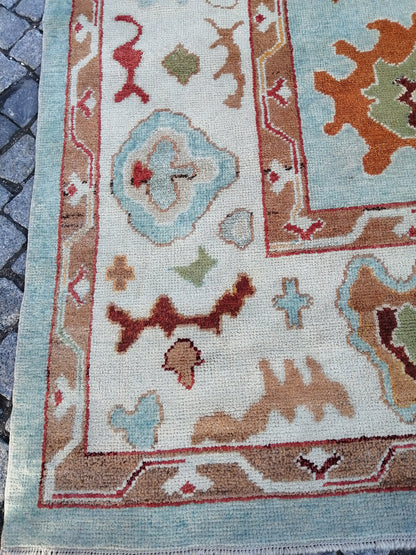 12.7 x 9.4 OUSHAK RUG, TURKISH Oushak Rug, Vintage Oushak  Rug, Rug, Wool Oushak Rug Hand Made Rugs, Made In Turkey 9x13 9x12 Rug