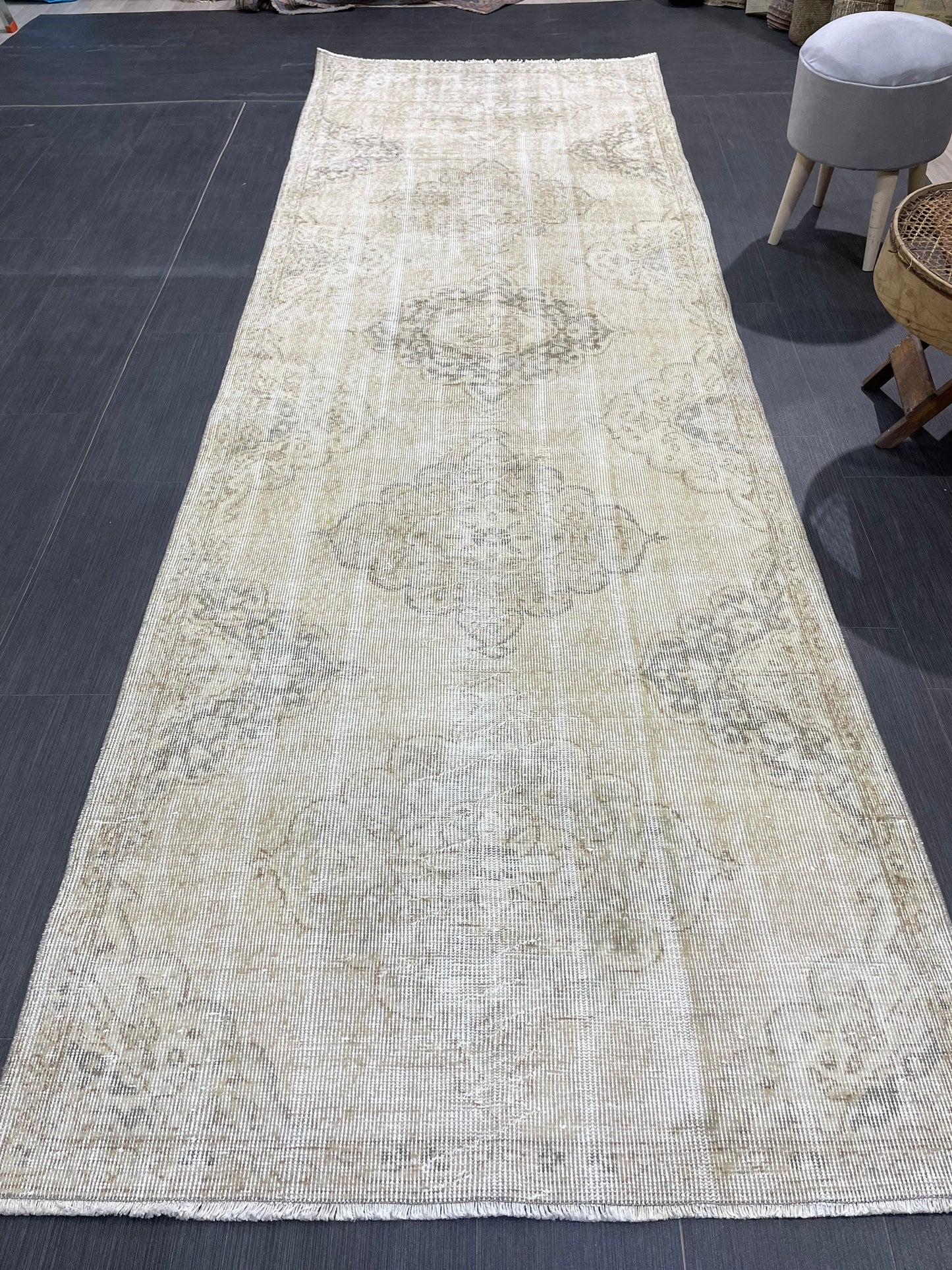 Vintage Persian Runner Rug, 3.6 x 10.8 Handmade Runner Rug, Turkish Runner Rug, Vintage Runner Rug, Hallway Runner, Kitchen Runner Rug