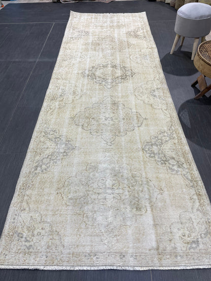 Vintage Persian Runner Rug, 3.6 x 10.8 Handmade Runner Rug, Turkish Runner Rug, Vintage Runner Rug, Hallway Runner, Kitchen Runner Rug