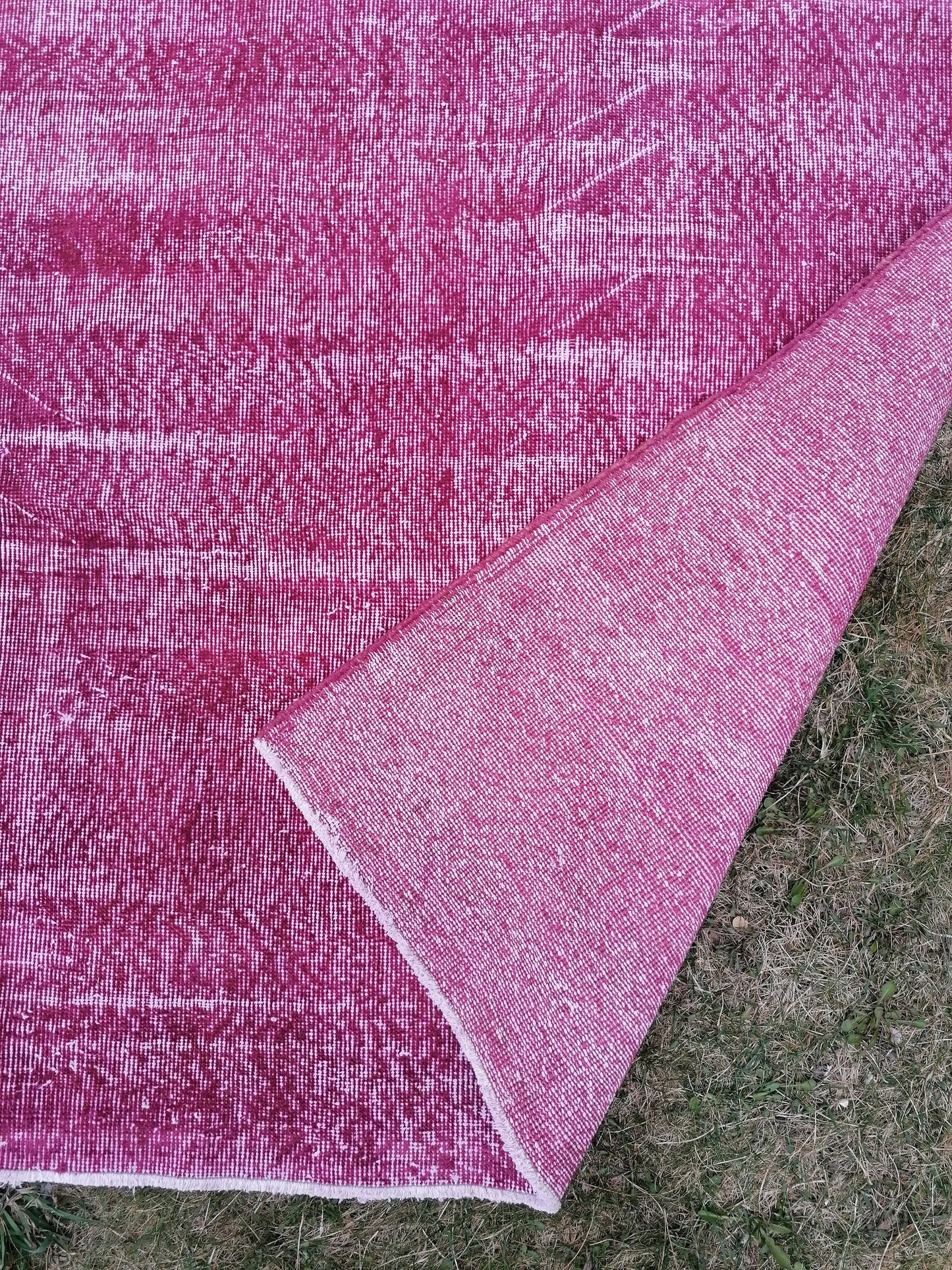 5.7 x 9 turkish rug, vintage pink rug, vintage oushak rug unique hand made rug kitchen rug