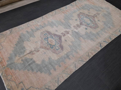 Vintage Wool Rug 5 x 10.8 Turkish Oushak Rug Muted Rug Muted Vintage Turkish Rug  Oriental Rug, Vintage Rug Soft Wool Rug