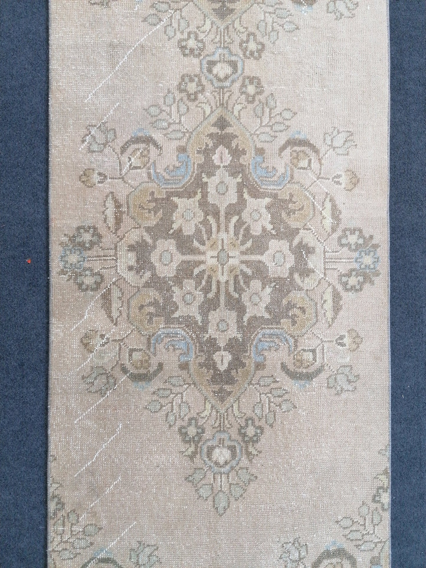 10'5x2'8 oushak runner rug , turkish runner rug, vintage turkish runner rug, oushak vintage runner rug, vintage rug, kitchen runner rug