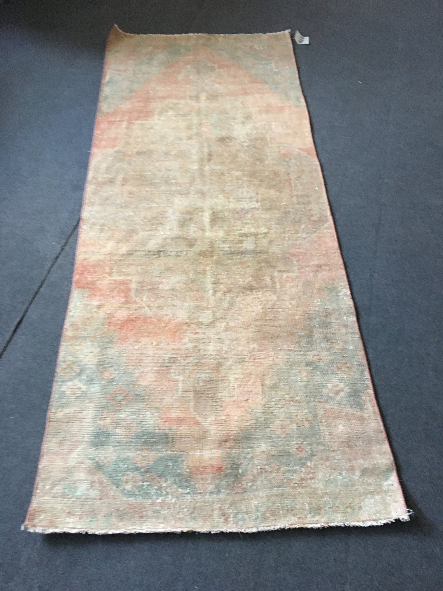 3x7 feet faded kitchen area rug, vintage handmade bathroom runner, long entryway runner rug, turkish living room runner,laundry floor runner