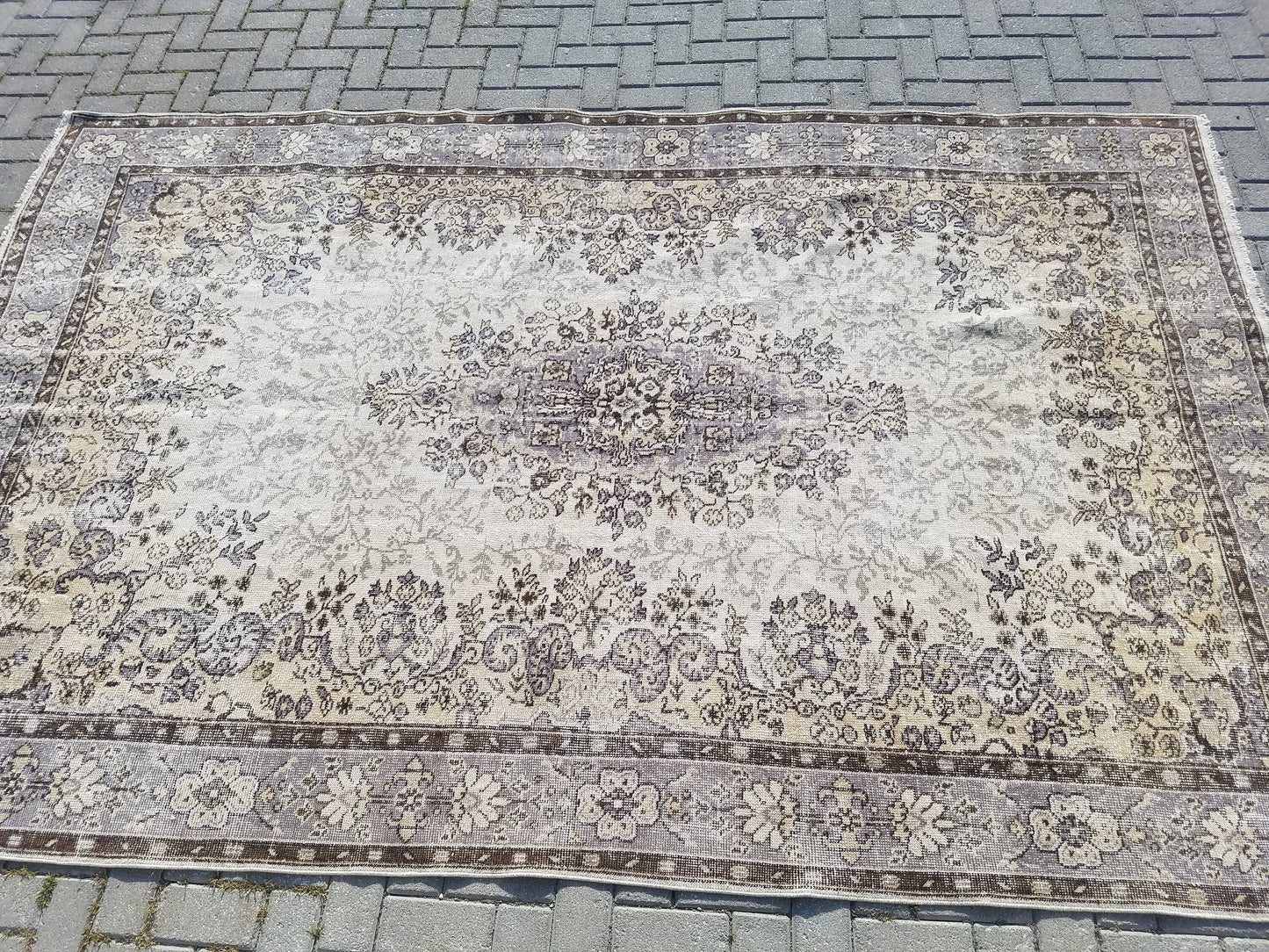 Latge vintage rug 10'4x6'10 knotted turkish rug,area rug
