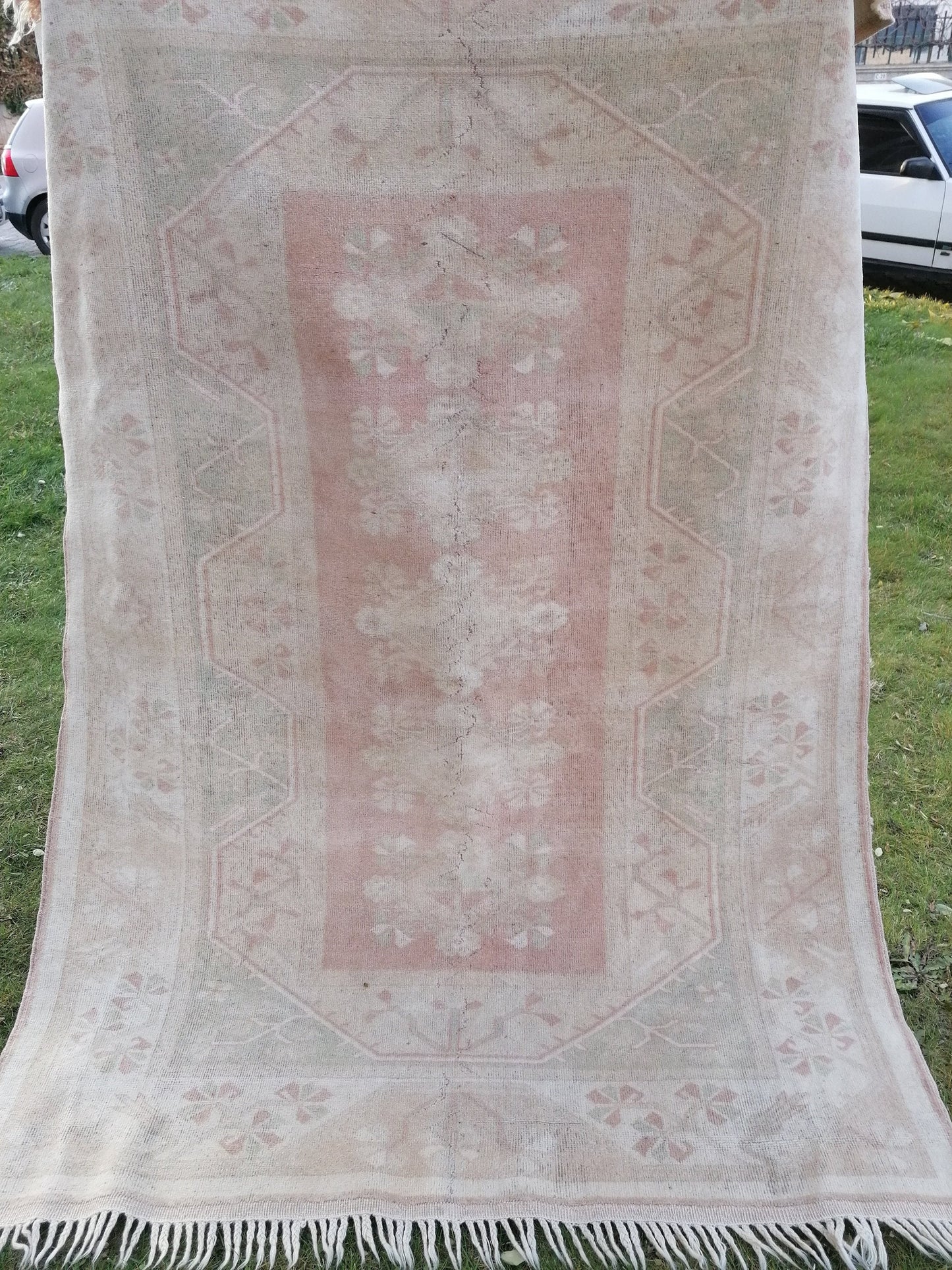 Oushak turkish rug, muted turkish  rug,vintage pastel wool rug,kitchen rug, vintage unique hand made rug bohemian rug 5'2x7'2