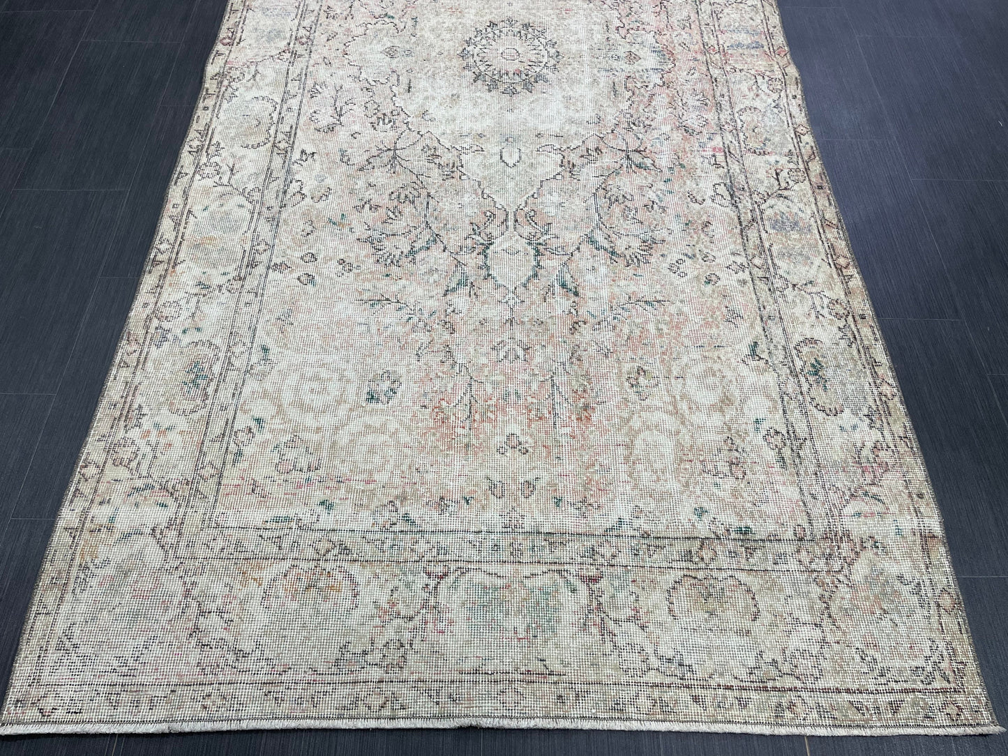 Oriental RUG, TURKISH Rug, 4.6 x 10 , Vintage Distressed Rug, Vintage Persian Rug, Wool Oushak Rug, Handmade Rugs, Vintage Turkish Rug.