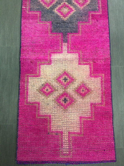 Hand Knotted Runner Rug 2 x 8.5 Turkish Runner Rug Vintage Runner Rug Hallway Runner Rug Kitchen Runner Rug Wool Runner Rug Wool Oushak Rug