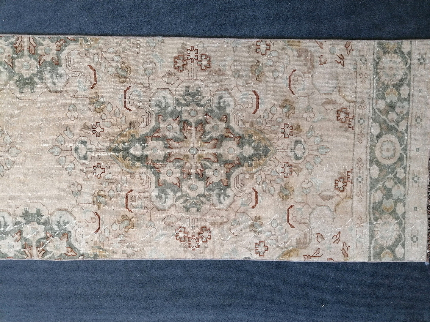 13'6x2'7 turkish runner rug,runner rug,vintage oushak runner rug,kitchen runner rug,hallway runner rug,vintage runner rug,oushak runner rug