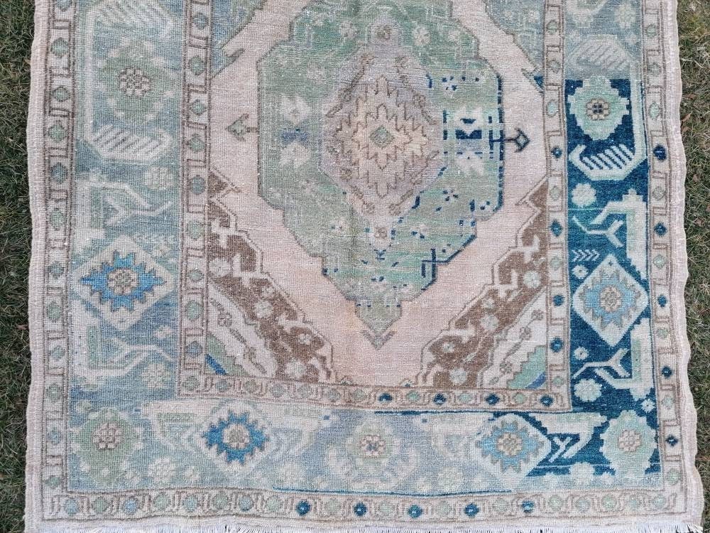 Turkish runner rug 4'9x12'8 runner rug,vintage oushak runner rug,kitchen runner rug,hallway runner rug,vintage runner rug