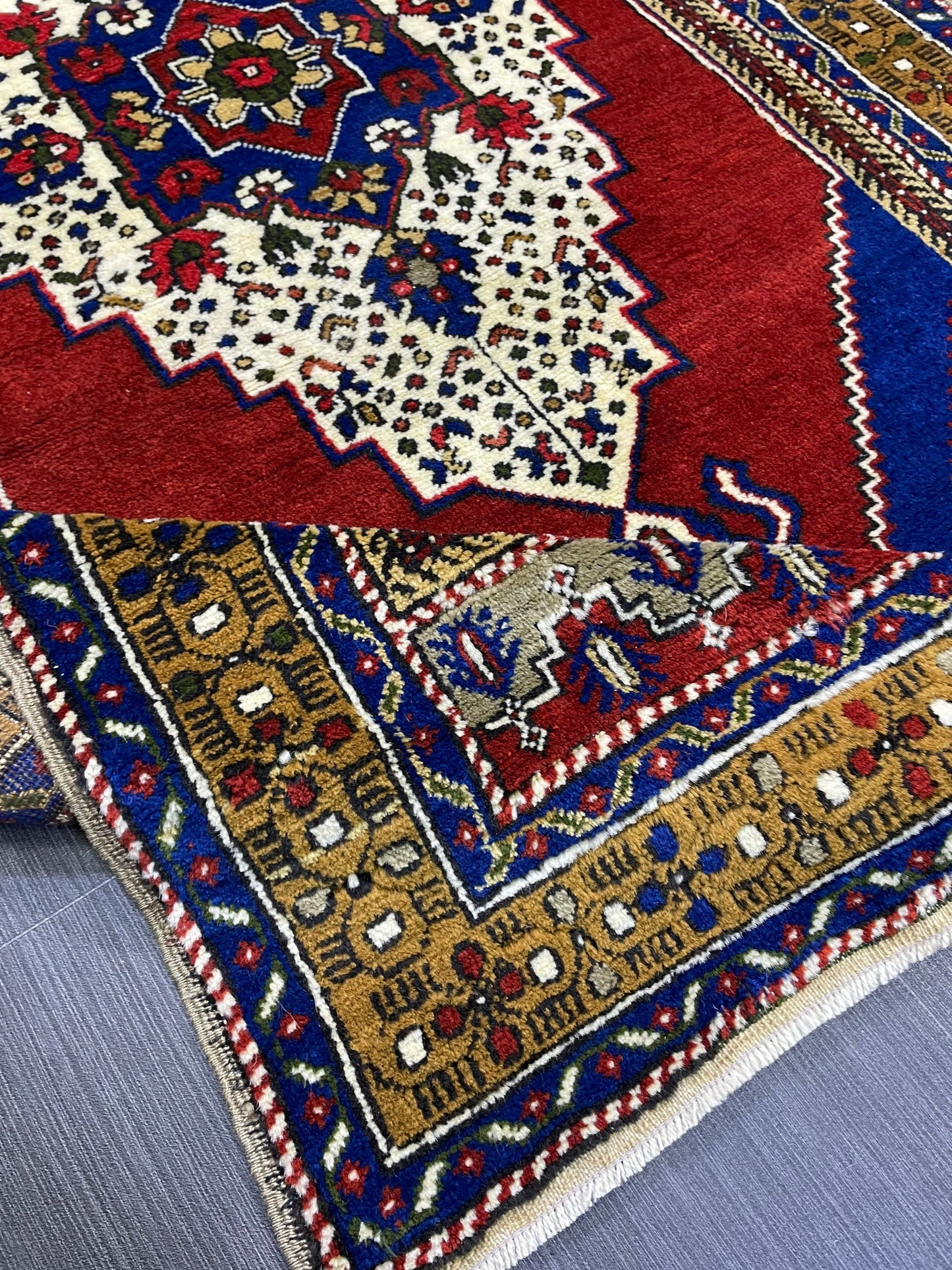 Persian RUG Vintage TURKISH 4x7 Rug Plush Vintage Rug Wool Oushak Rug Handmade Rug Hand Knotted Rug Natural Wool Rug