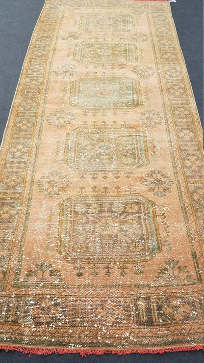 Oushak turkish rug, vintage rug, vintage oushak rug, vintage anatolian rug,unique hand made rug,kitchen rug  10'8x4'6