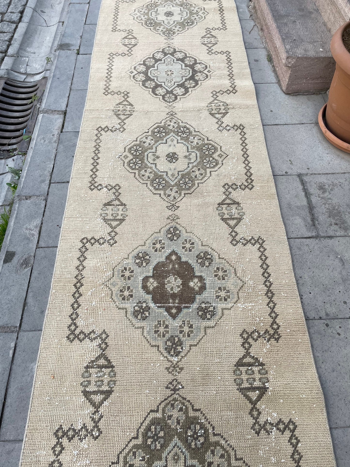 Muted Long Runner Rug 2.7 x 18.6 Long TURKISH Runner Rug Long Vintage Runner Rug Extra Long Runner Rug Staircase Runner Hand Knotted Runner