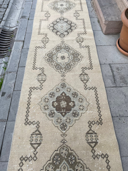 Muted Long Runner Rug 2.7 x 18.6 Long TURKISH Runner Rug Long Vintage Runner Rug Extra Long Runner Rug Staircase Runner Hand Knotted Runner