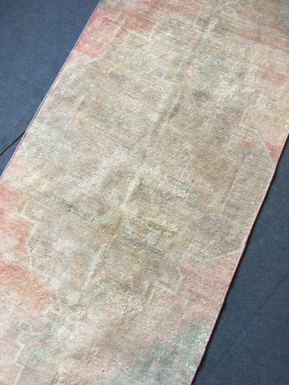 3x7 feet faded kitchen area rug, vintage handmade bathroom runner, long entryway runner rug, turkish living room runner,laundry floor runner