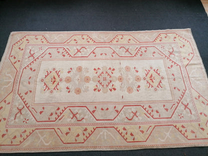 6.6 x 10.5 Muted soft colors rug , faded oushak rug, pastel turkish rug, rustic tribal rug retro style rug