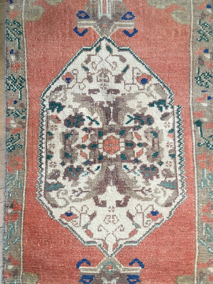 2x4 feet orange bedroom small rug, vintage turkish kitchen small rug, oushak laundry small rug, living room floor small rug, handmade rugs