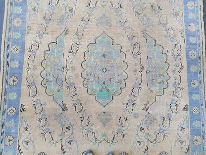 Large oushak rug 6'4x8'5 vintage wool rug, turkish hand made rug, living room rug, bohemian rug, area rug