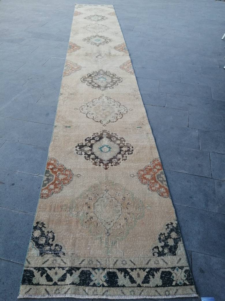 XL Turkish Runner Rug Long Vintage Runner Rug 2.9 x 20 Vintage Stairs Runner Rug Extra Long Oriental Runner Carpet XL Antique Persian Runner