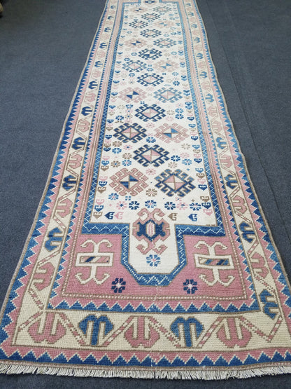 2.3 x 9 turkish runner rug - vintage runner rug, oushak  handmade rug - kitchen rug