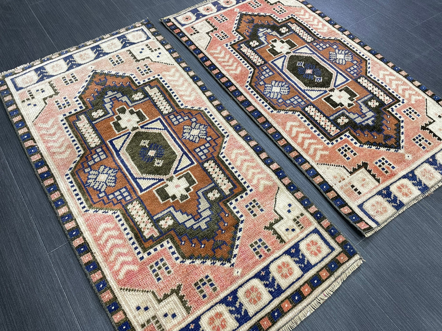 Coordinating Small Rug Turkish Rug Mini Twin Small Area Rug 1.6 x 3 Turkish Pair of Persian Hand Made Rug Matching Oriental Vintage Rug