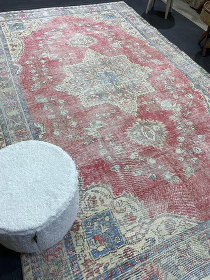 Persian RUG, Oushak 5.10 x 9.6 Rug, Vintage Rug, Vintage Persian Wool Rug, Handmade Rug, Vintage Turkish Rug Oriental Rug