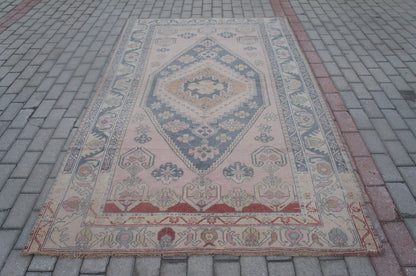 8 x 4 Vintage RUG Turkish Rug , Oushak Rug,Hand woven Rug,Weaving
