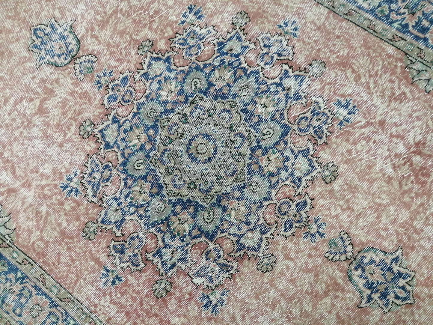 Vintage Rugs  6.3 x 9.5 TURKISH HAND MADE Rugs  Vintage Turkish Rug Oriental Rug, Turkish Oushak Rug, Vintage Oushak Rug, Wool Rug