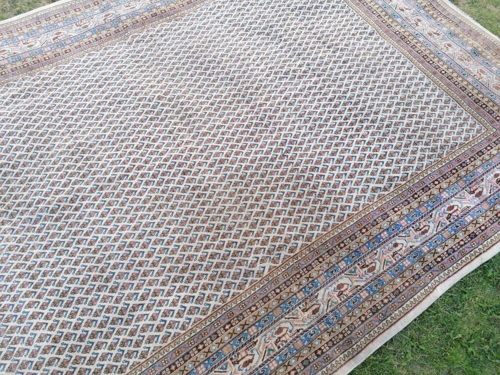 7'2x10'6 persian wool rug, vintage wool rug, oushak hand made rug, bohemian rug, living room rug