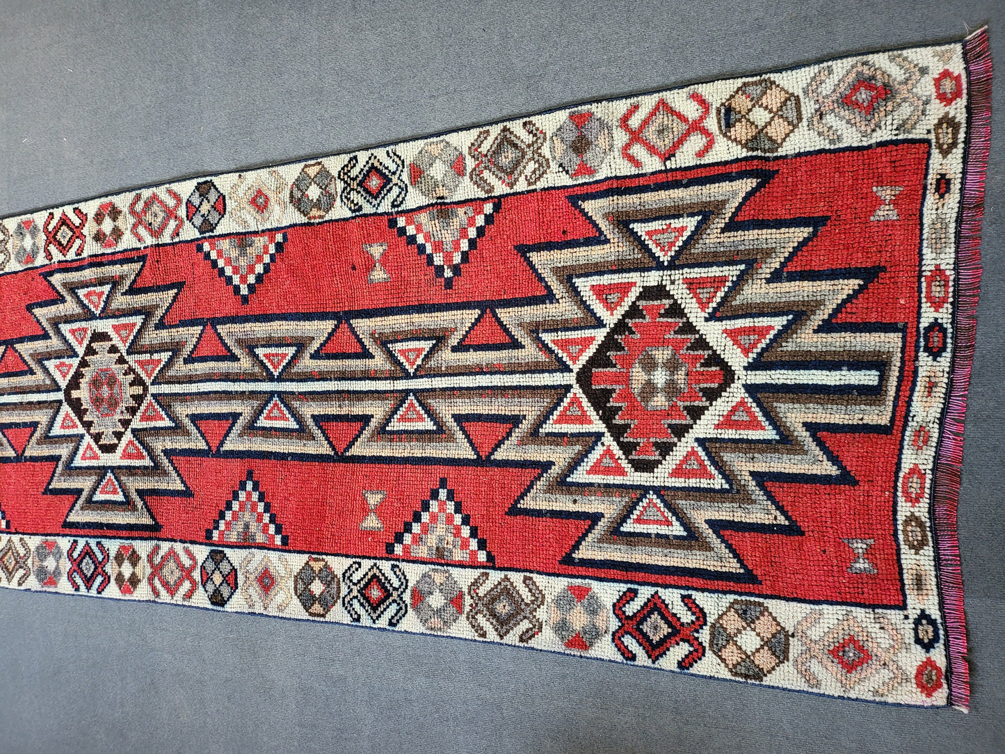 Oushak Runner Rug Turkish 3.2 x 11 Runner Rug Vintage Runner Rug Hallway Runner Rug Kitchen Runner, HANDMADE Runner Rug Wool Anatolian Rug