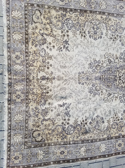 Latge vintage rug 10'4x6'10 knotted turkish rug,area rug