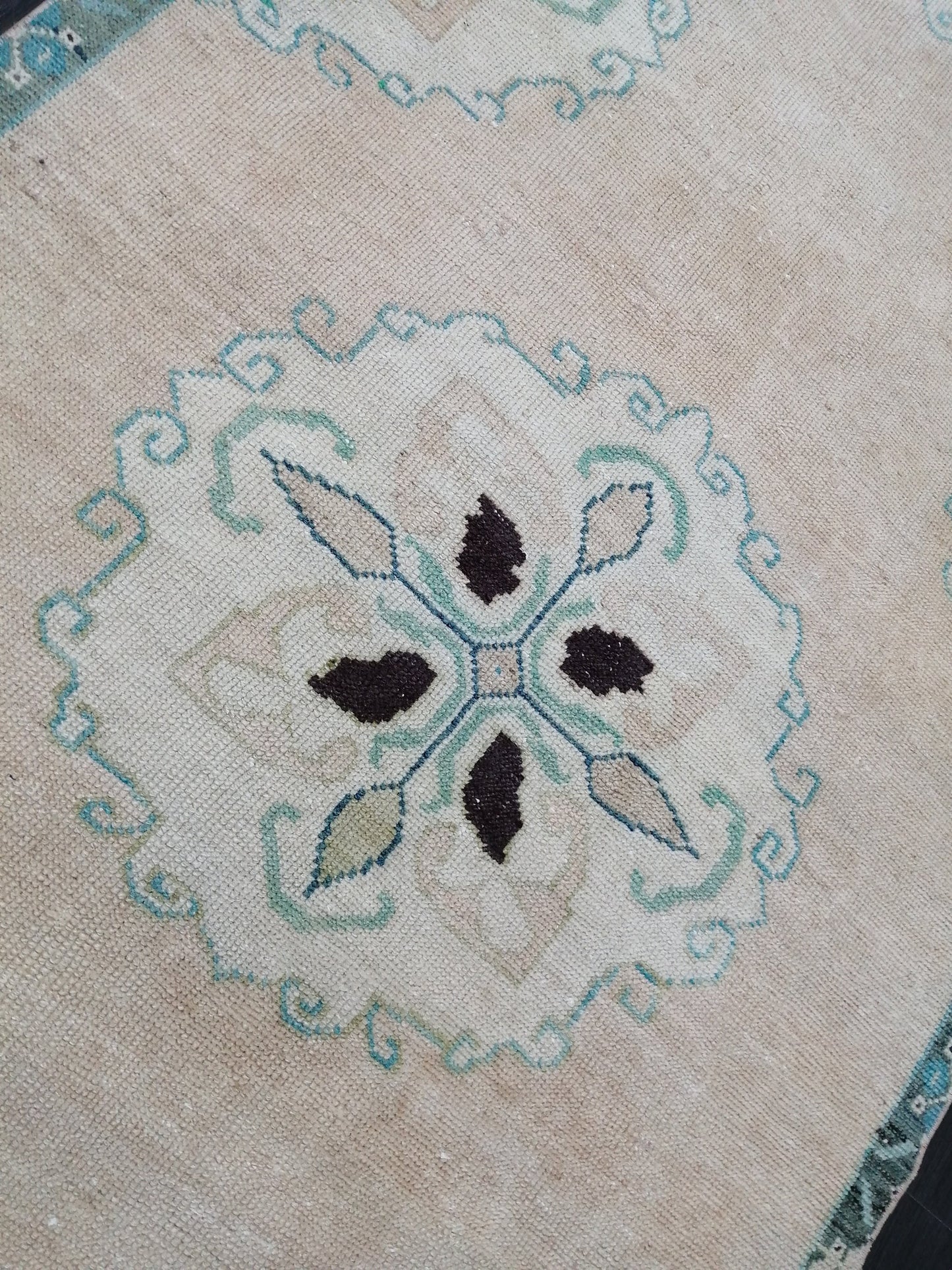 3.8 x 11.3 Oushak Runner Rug Turkish Runner Rug Vintage Runner Rug Hallway Runner Rug Kitchen Runner Rug Wool Runner Floral Oriental Runner