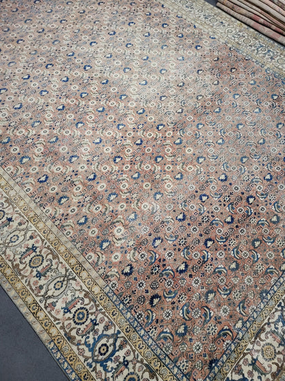 Antique Oushak RUG, Anatolian 9 x 12.6 Rug, Turkish Rug, Hand Knotted Rug, Vintage Wool Rug, Handmade Rug, Large Persian Rug