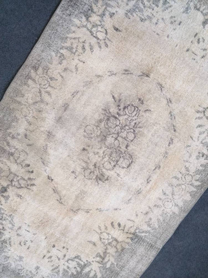 Turkish rug, oushak rug 3'8x6'6 vintage rustic rug, vintage oushak rug, kitchen area rug,