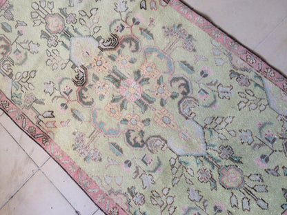 Vintage Turkish Rugs, Bathroom Rug, Living Room Rug, Vanity Rug, Vintage Oushak Rug, Handmade Rug, Natural Wool Rug, Hand Knotted Rug