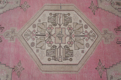 Pink Oushak Rug 4.3 x 7.3 Oushak Rugs Bohemian Turkish Area Rug Earth color Rugs Light Pink Rug All Soft  Wool Rug Oriental Rug