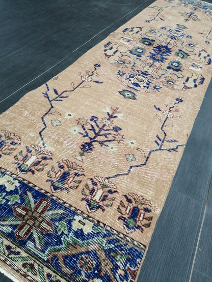 Oushak Runner Rug 2.5 x 10 Turkish Runner Rug Vintage Runner Rug Hallway Runner Rug Kitchen Runner Rug Wool Runner Rug Wool Oushak Rug