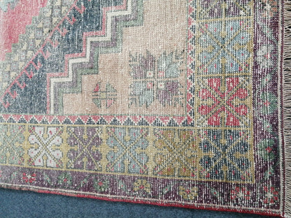 6.10 X 4  Muted Oushak Runner Rug Turkish Runner Rug Vintage Runner Rug Hallway Runner Rug Kitchen Runner Rug Wool Runner Rug  Oushak Rug