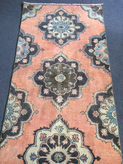11.4 x 3.2 Turkish Runner Rug Vintage Runner Rug Hallway Runner Rug Oushak Runner Rug  Kitchen Runner Rug Wool Runner Rug Wool Oushak Rug