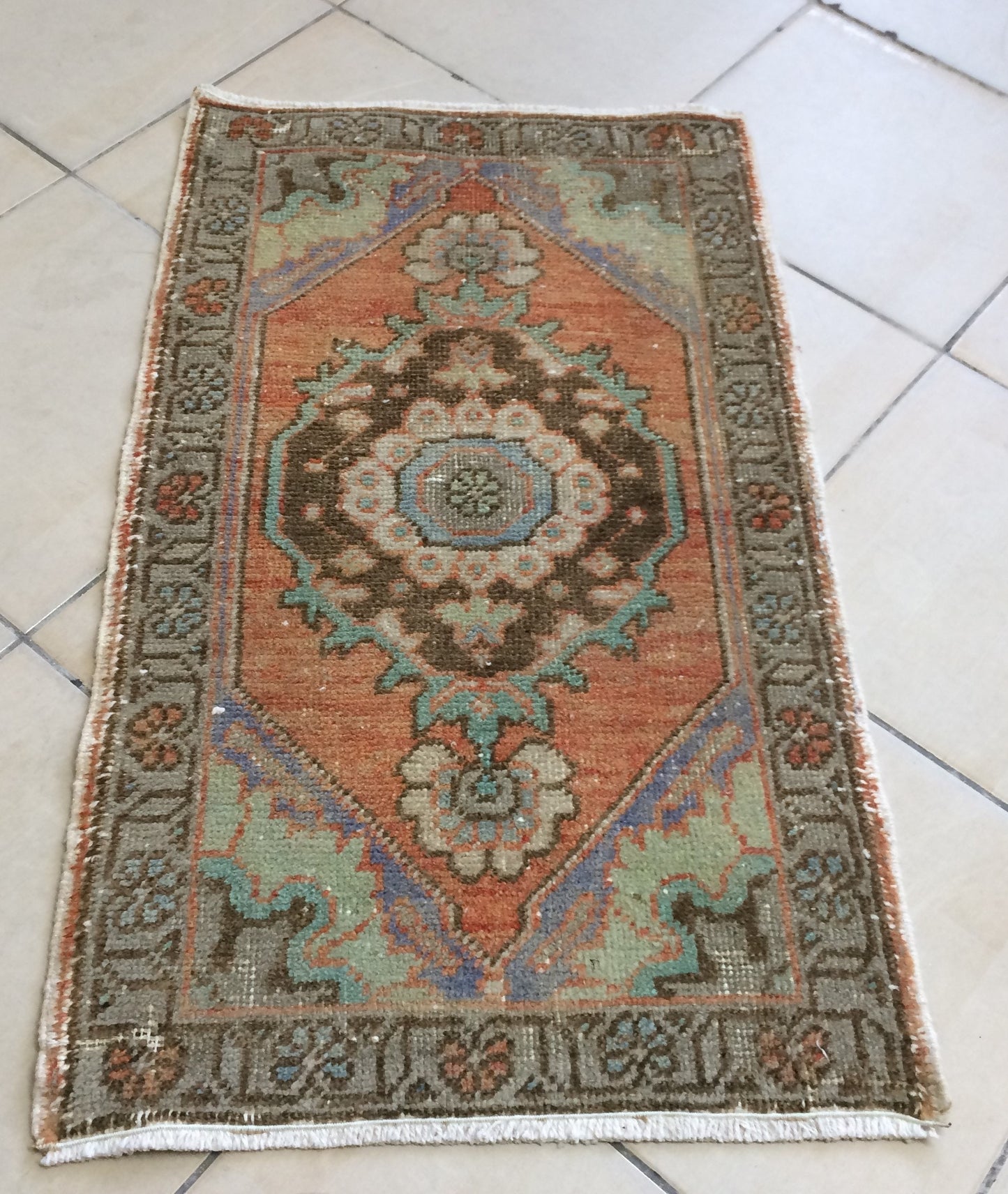 Oushak  Mini Rug Turkish  Area Rug Vintage Turkish Rug Oushak Rug Hand Made Rug Vintage Rug